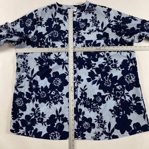 Lot of 2 Calvin Klein Roll Tab Sleeve Blouse Top Women's Size 2X Floral Pockets - Picture 5 of 15